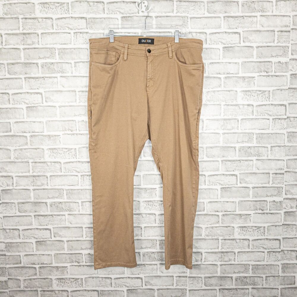 DU/ER Slim fit Performance Denim Jeans in Khaki Stretch jean Men's Size 38x30
